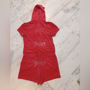 Juicy Couture Velour Hoodie and Shorts Set size Large NEW